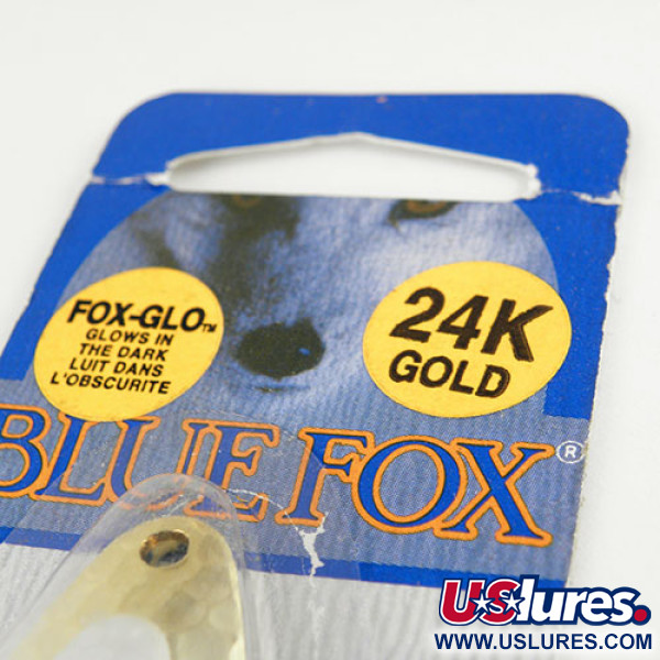   Blue Fox Pixee Glow, 1/2oz Gold / White (Glow in Dark) fishing spoon #1111