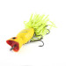 Vintage   Fred Arbogast Hula Popper, 3/5oz Yellow / Red fishing lure #1140