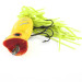 Vintage   Fred Arbogast Hula Popper, 3/5oz Yellow / Red fishing lure #1140