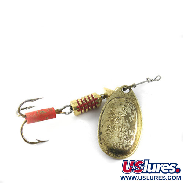 Vintage   Mepps Aglia 3, 1/4oz Brass spinning lure #1145