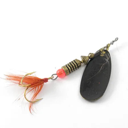 Vintage Mepps Black Fury 4 Dressed, 1/3oz Black / Red spinning lure #1149