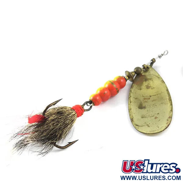 Vintage   Mepps Aglia 5 Dressed, 1/2oz Brass spinning lure #1151