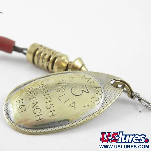 Vintage   Mepps Aglia 3, 1/4oz Brass spinning lure #1153
