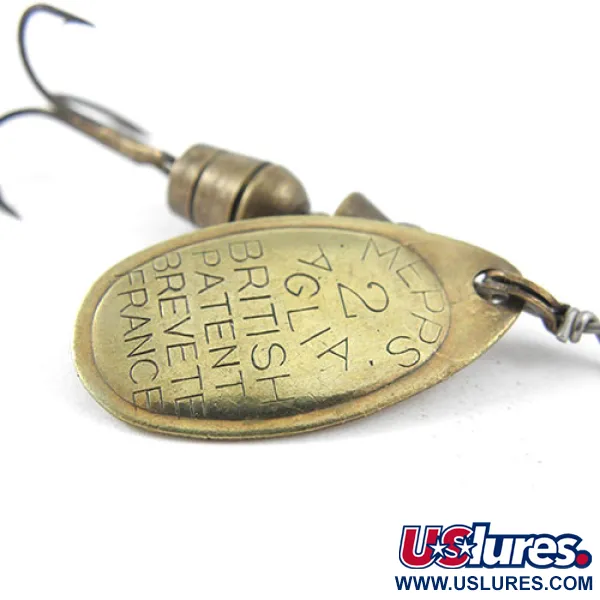 Vintage   Mepps Aglia 2, 3/16oz Brass spinning lure #1154