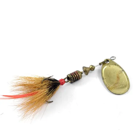 Vintage Mepps Aglia 2 dressed, 3/16oz Brass spinning lure #1156