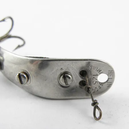 Vintage Helin Tackle Helin Swinmming Spoon 125, 3/32oz Nickel / Frog (Green and Yellow) fishing spoon #1157