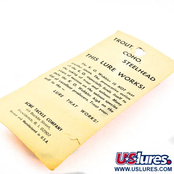 Acme K.O. Wobbler, 1/2oz Orange fishing spoon #1159