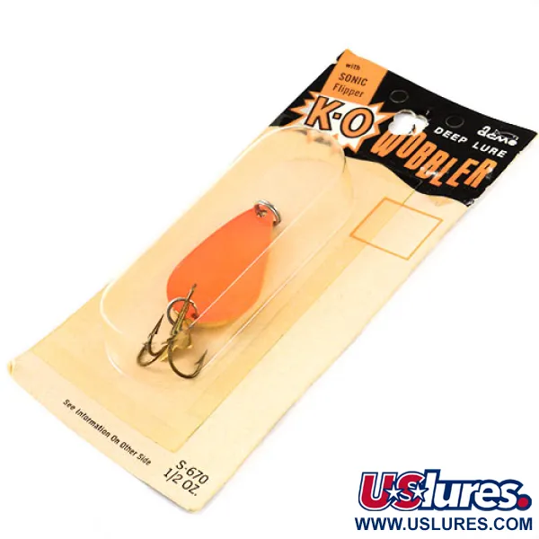 Acme K.O. Wobbler, 1/2oz Orange fishing spoon #1159