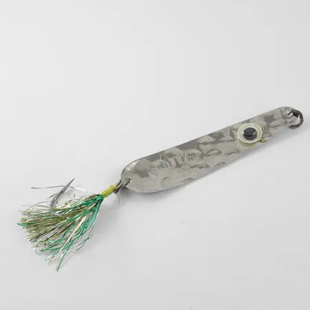 Vintage Luhr Jensen Flutter Spoon, 1/8oz Nickel / Yellow fishing spoon #1166