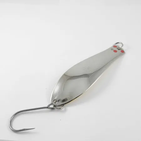 Vintage Prescott Spinner Big Doctor 285, 1oz Nickel / Gold / Red dots fishing spoon #1177