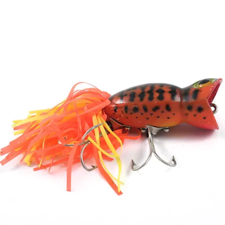 Vintage Fred Arbogast Hula Popper, 1/2oz Tiger fishing lure #1189
