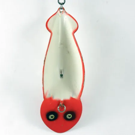 Vintage Buck Perry spoonplug, 3/4oz Red / White fishing spoon #1207