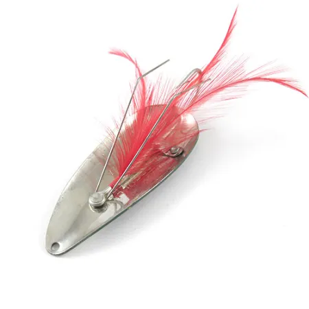 Vintage Eppinger Weedless Dardevle Dardevlet , 3/4oz White / Green / Nickel fishing spoon #1218