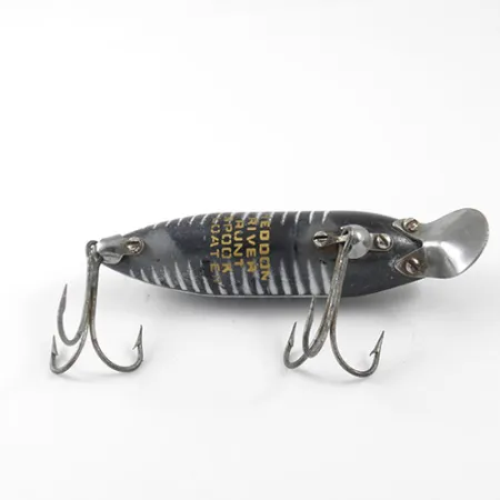 Vintage Heddon River Runt 1220, 2/5oz Black / White fishing lure #1220