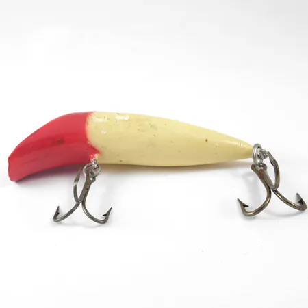 Vintage Canadian Wiggler, 1oz Red / White fishing lure #1236
