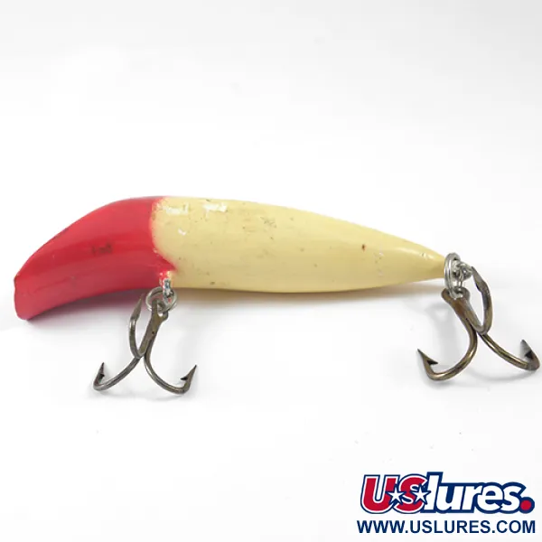 Vintage Canadian Wiggler, 1oz Red / White fishing lure #1236