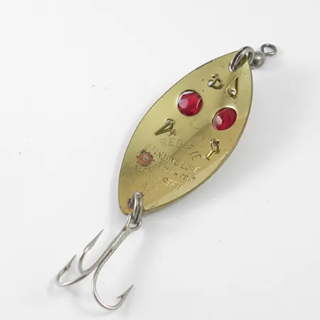 Vintage Hofschneider Red Eye junior, 1/3oz Brass / Red Eyes fishing spoon #1245