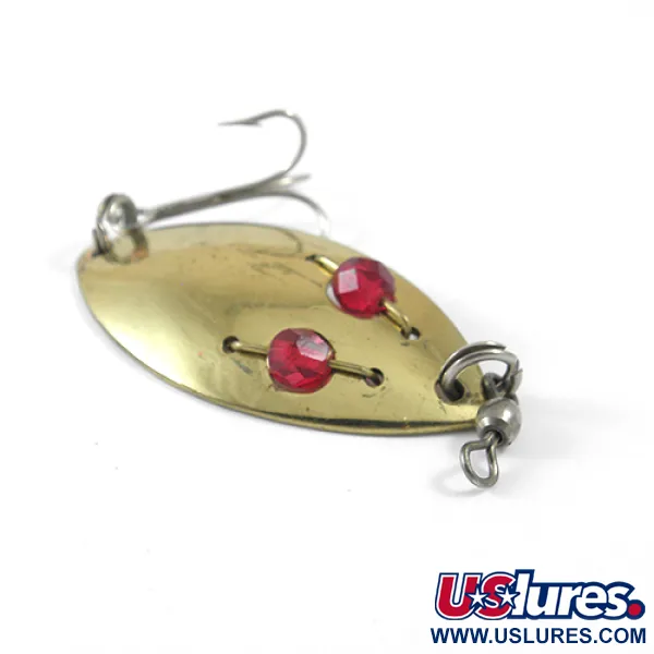 Vintage  Hofschneider Red Eye junior, 1/3oz Brass / Red Eyes fishing spoon #1245