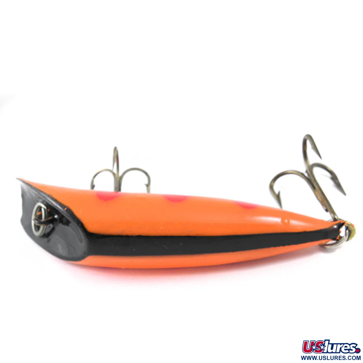 Vintage Canadian Wiggler, 1oz Orange / Black / Red fishing lure #1249