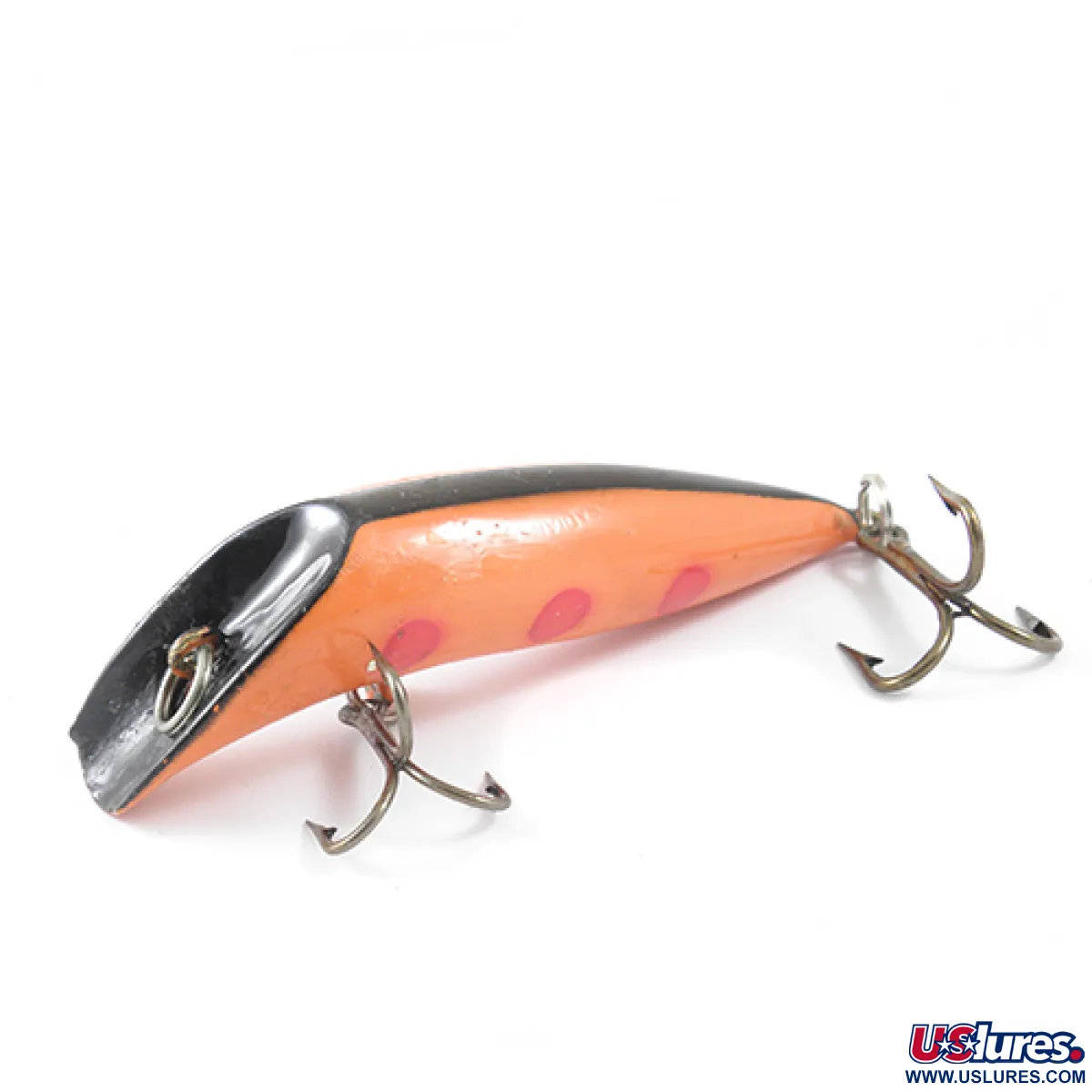 Vintage Canadian Wiggler, 1oz Orange / Black / Red fishing lure #1249