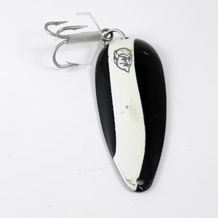 Vintage Eppinger Dardevle Dardevlet , 3/4oz Black / White / Nickel fishing spoon #1264