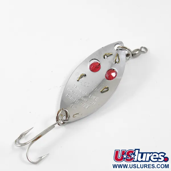 Vintage  Hofschneider Red Eye junior 1267, 1/3oz Nickel / Red Eyes fishing spoon #1267