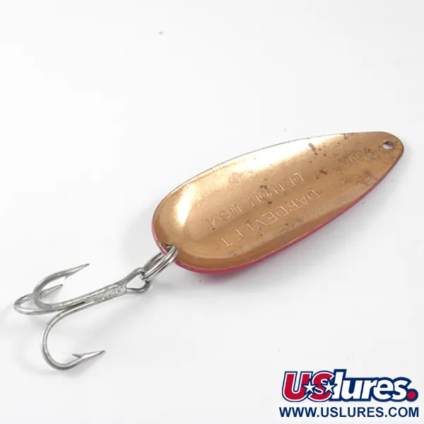 Vintage  Eppinger Dardevle Dardevlet , 3/4oz Red / White / Copper fishing spoon #1268