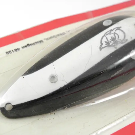 Eppinger Dardevle Dardevlet Feathered Weedless, 3/4oz Black / White / Nickel fishing spoon #1270