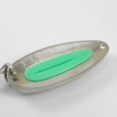 Blue Fox Pixee, 1/2oz Nickel / Green fishing spoon #1273