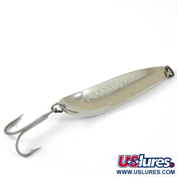 Vintage Luhr Jensen Krocodile Die #5, 1oz Nickel (Hammered Nickel) fishing spoon #1281