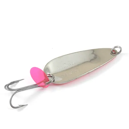 Vintage Luhr Jensen Les Devis Hot Rod, 1/2oz Nickel / Orange fishing spoon #1285