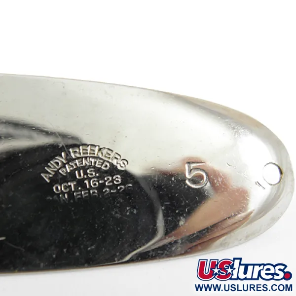 Vintage   Andy Reekers 5, 1/3oz Nickel fishing spoon #1287