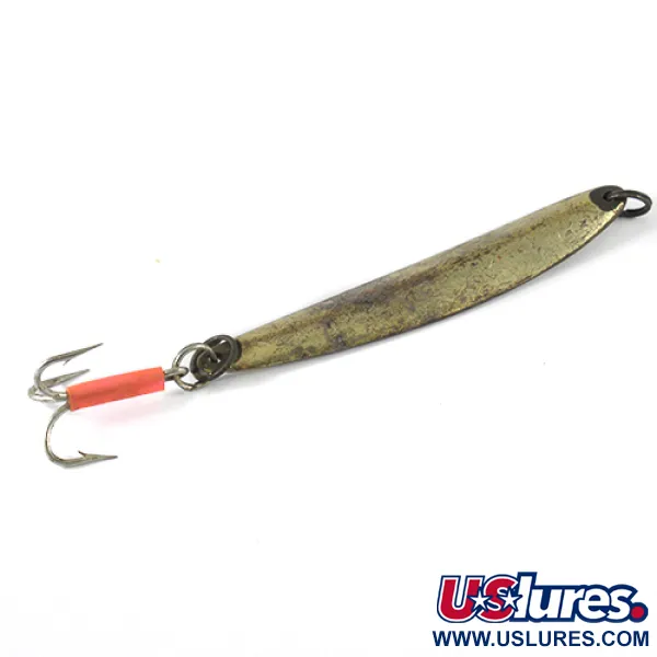 Vintage   Bay de Noc Swedish Pimple, 1 1/3oz Brass fishing spoon #1303