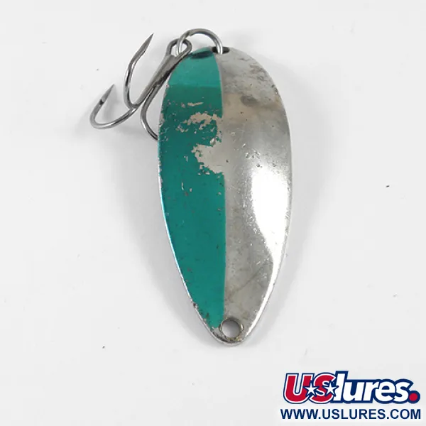 Vintage  Seneca Little Cleo (Hula Girl), 1/2oz Nickel / Green fishing spoon #1311