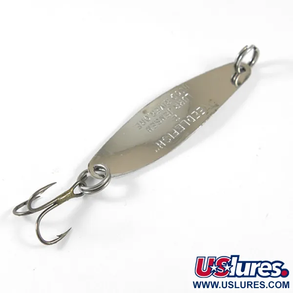 Vintage  Luhr Jensen Needlefish 2, 3/32oz Black / White / Nickel fishing spoon #1313