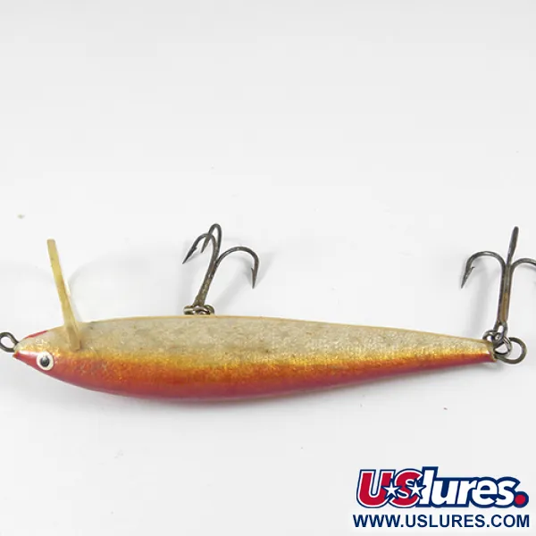 Vintage Finlandia Uistin Wobbler, 2/5oz Golden / Red fishing lure #1315