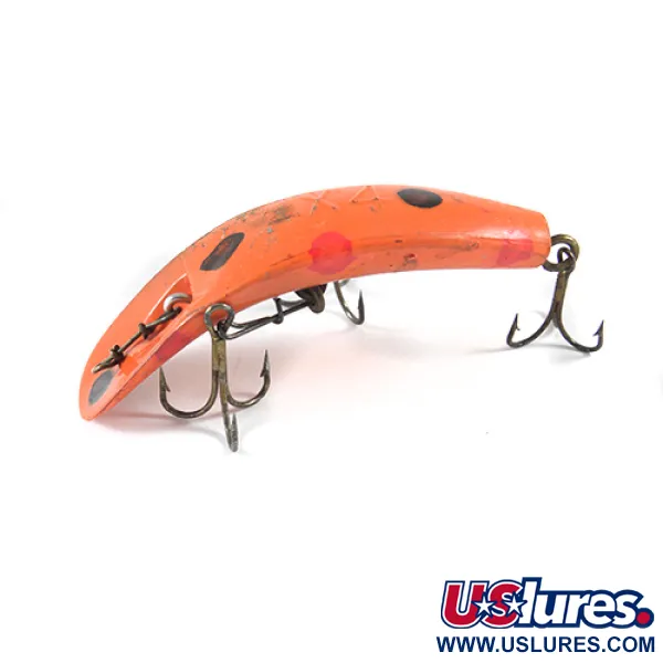 Vintage  Yakima Bait Worden's Lures Flatfish, 1/4oz Orange fishing lure #1327