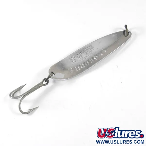 Vintage  Luhr Jensen Krocodile Die #4, 1/2oz Nickel fishing spoon #1333
