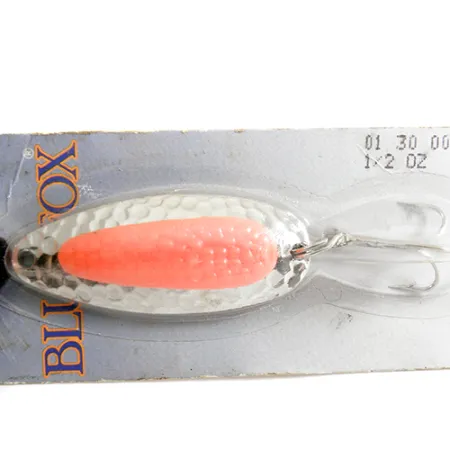 Blue Fox Pixee, 1/2oz Nickel / Fluorescent Orange fishing spoon #1336
