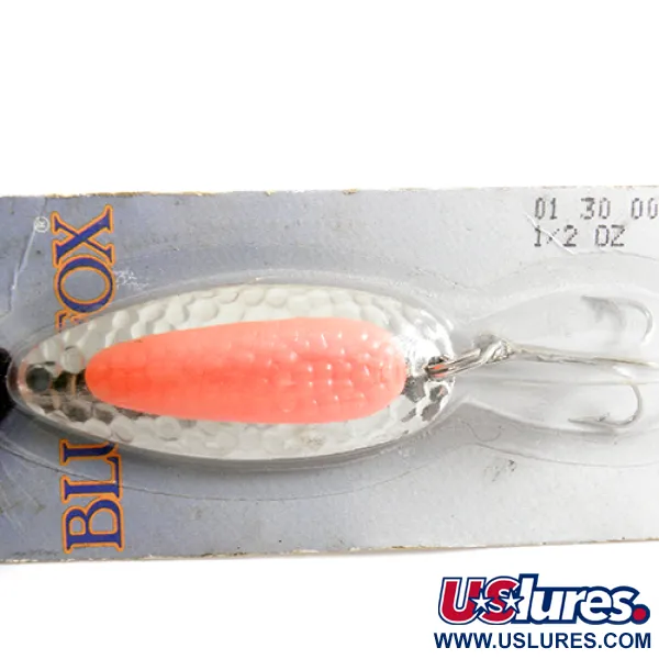 Blue Fox Pixee, 1/2oz Nickel / Fluorescent Orange fishing spoon #1336