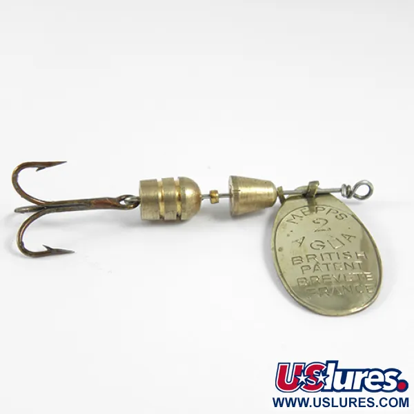 Vintage   Mepps Aglia 2, 3/16oz Brass spinning lure #1342