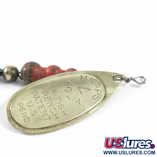 Vintage   Mepps Aglia 4, 1/3oz Brass spinning lure #1347