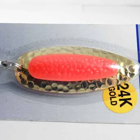 Blue Fox Pixee , 1/2oz Fluorescent Orange / Gold (24 Carat Gold Plated) fishing spoon #1353