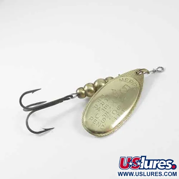 Vintage   Mepps Aglia 5, 1/2oz Brass spinning lure #1359