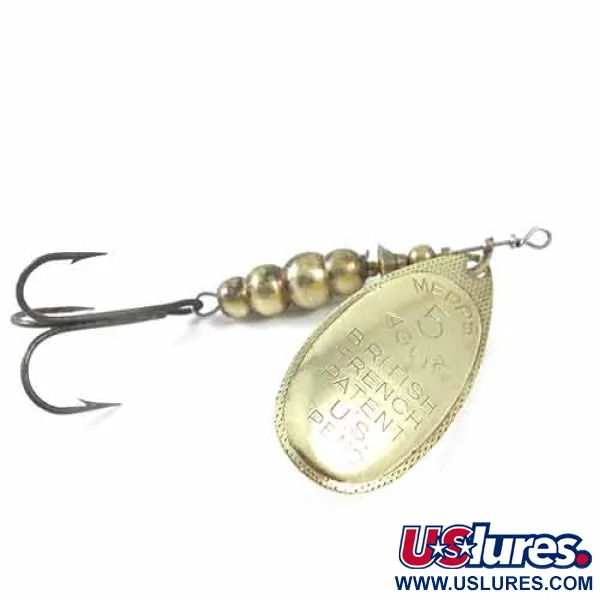 Vintage   Mepps Aglia 5, 1/2oz Brass spinning lure #1359