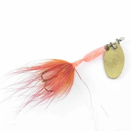 Vintage Yakima Bait Worden’s Original Rooster Tail, 1/16oz Brass / Red spinning lure #1381