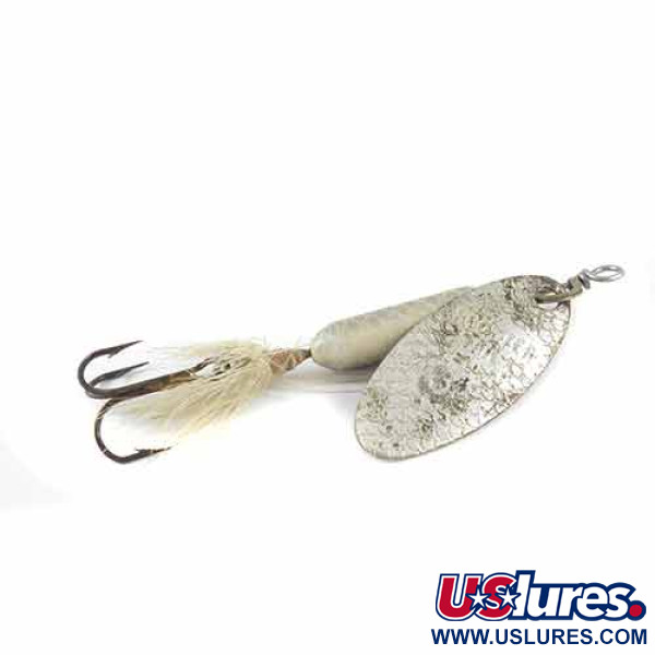 Vintage  Yakima Bait Worden’s Original Rooster Tail 3, 3/16oz Brass / Gray spinning lure #1388