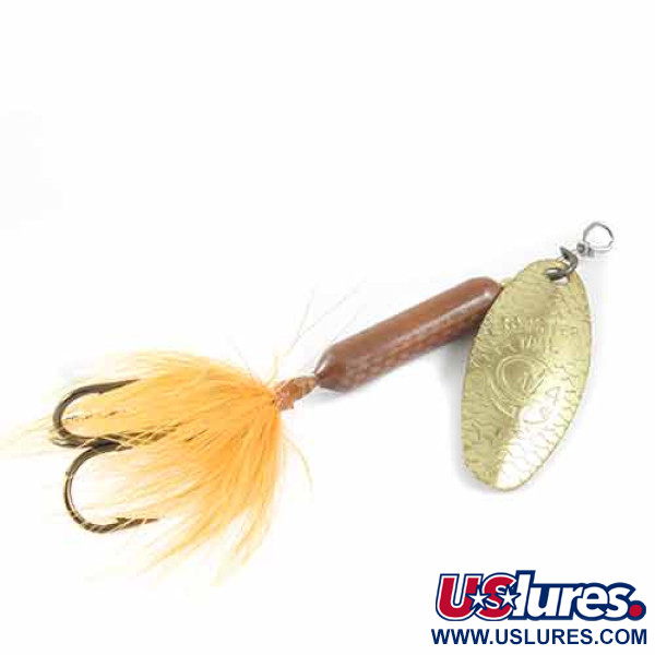 Vintage  Yakima Bait Worden’s Original Rooster Tail, 1/4oz Brass / Brown spinning lure #1389