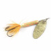 Vintage  Yakima Bait Worden’s Original Rooster Tail 4, 1/4oz Brass / Yellow / Red spinning lure #1390