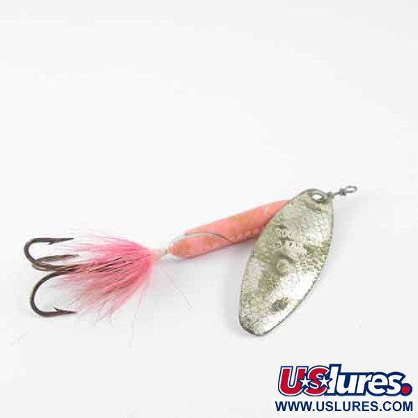 Vintage  Yakima Bait Worden’s Original Rooster Tail 6, 1/2oz Silver / Pink spinning lure #1396